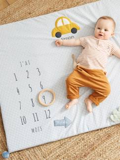 Têxtil-lar e Decoração-Decoração-Almofadas de decoração-Tapete personalizável com cenário para fotografias de bebé, em gaze de algodão, Carrinhos
