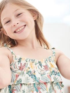 Menina 2-14 anos-Blusas, camisas-Blusa estampada com folhos, para menina