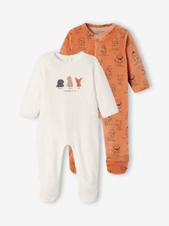 Bebé 0-36 meses-Pijamas, babygrows-Lote de 2 pijamas "cães", em veludo, para bebé menino