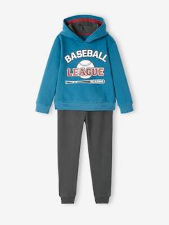 Menino 2-14 anos-Conjuntos-Conjunto de desporto em moletão, sweat com capuz + calças, para menino
