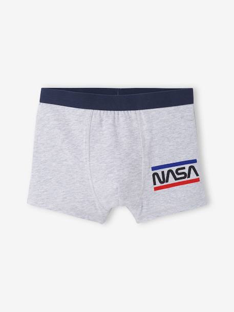 Lote de 3 boxers NASA® AZUL ESCURO LISO COM MOTIVO 