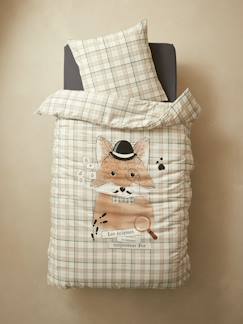 Têxtil-lar e Decoração-Roupa de cama criança-Capas de edredon-Conjunto capa de edredon + fronha de almofada para criança, Dandy Fox