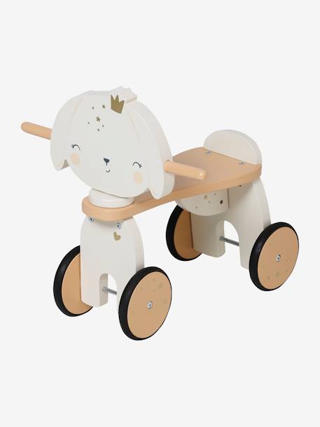 Triciclo Coelho, em madeira FSC® CINZENTO CLARO LISO COM MOTIVO 