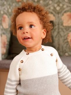 Bebé 0-36 meses-Camisolas, casacos de malha, sweats-Camisolas-Camisola às riscas, para bebé