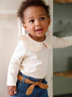 Bebé 0-36 meses-T-shirts-Camisola de mangas compridas, com gola Claudine, para bebé