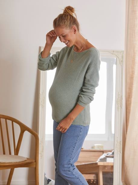Camisola frente/trás, especial gravidez e amamentação VERDE CLARO LISO 