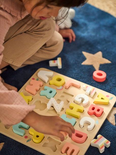 Puzzle de letras de encaixar, em madeira-Brinquedos-Vertbaudet