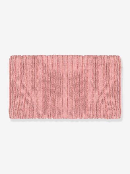 Gola snood para bebé, em tricot, forro em polar reciclado - Petit Bateau rosa 
