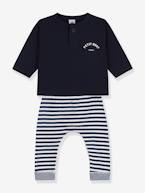 Conjunto de bebé: camisola e calças - Petit Bateau marinho 