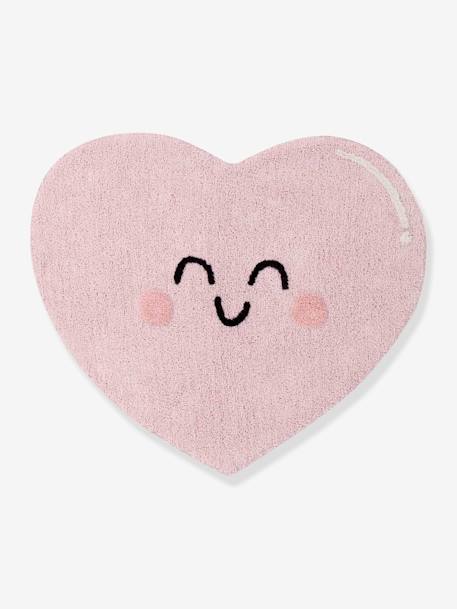 Tapete lavável em algodão, Coração Happy Heart da LORENA CANALS rosa 