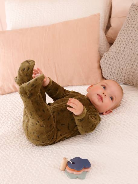 Lote de 2 pijamas 'floresta' em veludo, para bebé menino VERDE ESCURO BICOLOR/MULTICOLO 