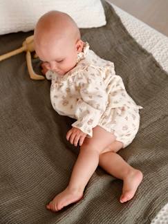 Bebé 0-36 meses-Vestidos, saias-Vestido em gaze de algodão com calções bloomer, para bebé