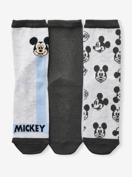 Lote de 3 pares de meias Mickey, da Disney® CINZENTO ESCURO LISO 