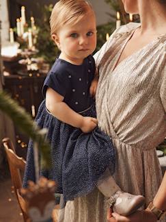 Bebé 0-36 meses-Vestidos, saias-Vestido de cerimónia em cetim e tule irisado, para bebé