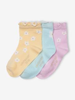 Bebé 0-36 meses-Meias, collants-Lote de 3 pares de meias Margaridas, para bebé menina