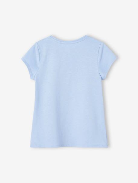 T-shirt com mensagem, para menina azul-pálido+coral+cru+rosa-bombom+verde-abeto 
