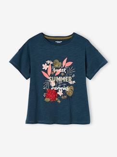 T-shirt com detalhes em relevo e irisados, para menina