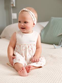 Algodão Biológico-Bebé 0-36 meses-Vestidos, saias-Vestido e fita do cabelo a condizer, para bebé