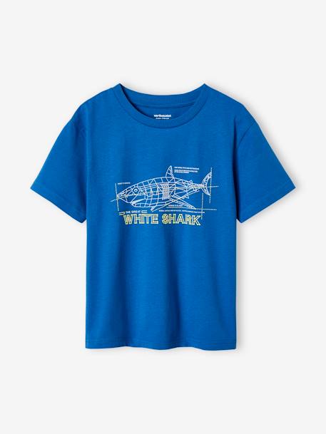 T-shirt com motivo efeito 3-D, para menino azul-elétrico+cru 