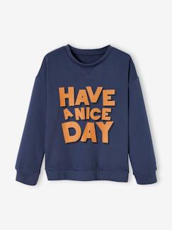 Menino 2-14 anos-Camisolas, casacos de malha, sweats-Sweatshirts-Sweat com mensagem Have a nice day, para menino