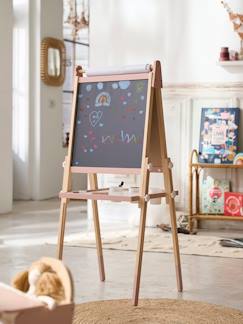 Brinquedos-Atividades artísticas-Quadro Montessori, dobrável e regulável em altura, 3 em 1, em madeira FSC®