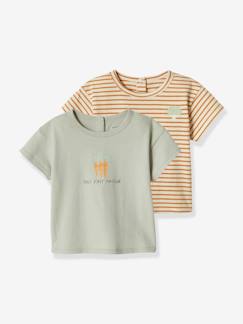 Bebé 0-36 meses-Lote de 2 t-shirts de mangas curtas, para bebé