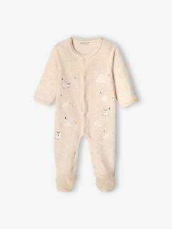 Bebé 0-36 meses-Pijama em veludo, abertura à frente, para bebé