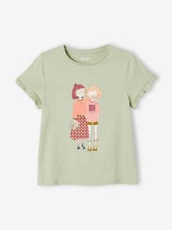 Menina 2-14 anos-T-shirts-T-shirts-T-shirt com bicicleta, para menina
