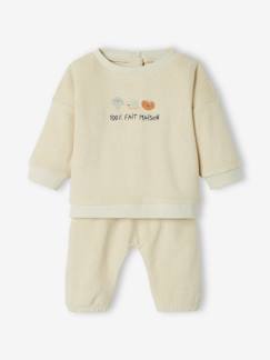 Bebé 0-36 meses-Calças, jeans-Conjunto sweat e calças, em turco, para bebé