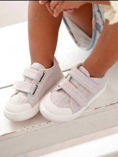 Calçado-Calçado bebé (17-26)-Bebé caminha menina (19-26)-Sapatilhas com barras autoaderentes, em tecido, para bebé menina