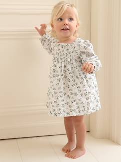 Bebé 0-36 meses-Vestido aos favos e às flores, para bebé