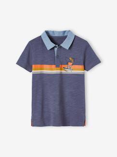 Menino 2-14 anos-T-shirts, polos-Polos-Polo às riscas, detalhes em cambraia, para menino