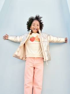 Materiais Reciclados-Menina 2-14 anos-Blusão leve e metalizado, para menina