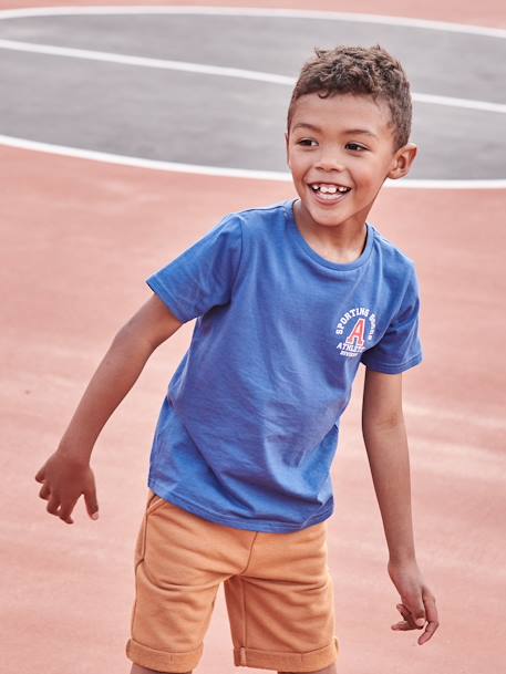 T-shirt de desporto com motivos, para menino azul-rei+cinza mesclado+CINZENTO MEDIO MESCLADO 