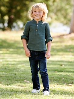 Menino 2-14 anos-Jeans direitos morfológicos "waterless", medida das ancas ESTREITA, para menino