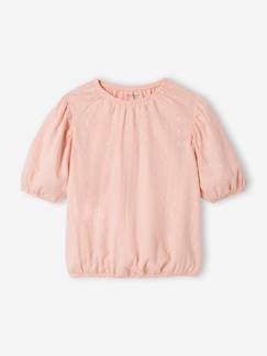 Menina 2-14 anos-T-shirts-Blusa ajurada, para menina