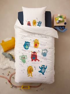 Têxtil-lar e Decoração-Roupa de cama criança-Conjunto capa de edredon + fronha de almofada para criança, Monstros