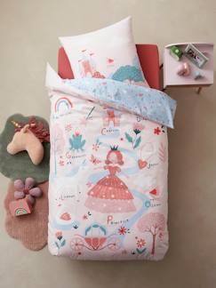 Têxtil-lar e Decoração-Roupa de cama criança-Capas de edredon-Conjunto capa de edredon + fronha de almofada para criança, ABC Princesa
