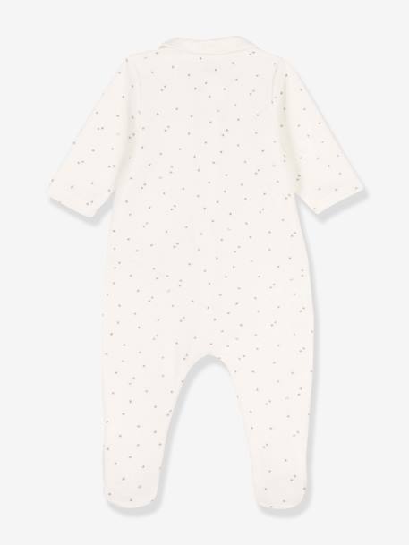 Pijama com fecho, em algodão bio, da PETIT BATEAU branco 