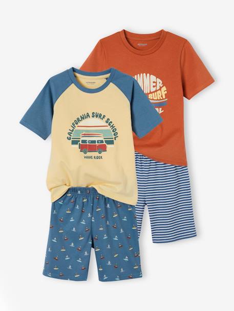 Lote de 2 pijamas 'Summer Surf', para menino azul-ganga 