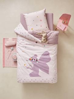 Têxtil-lar e Decoração-Roupa de cama criança-Capas de edredon-Conjunto capa de edredon + fronha de almofada, para criança, tema Pequena fada