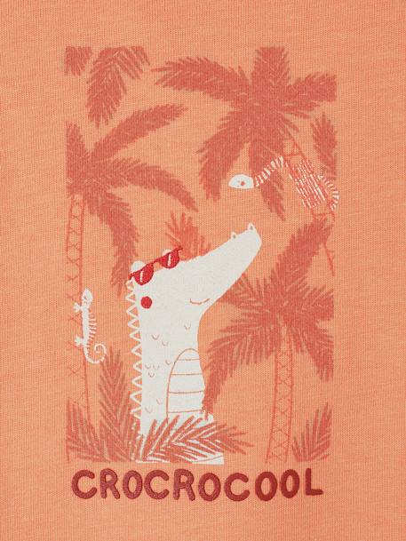 T-shirt crocodilo de mangas curtas, para bebé laranja 