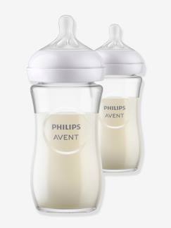 Puericultura-Alimentação Bebé-Lote de 2 biberões em vidro de 240 ml, da Philips AVENT Natural Response
