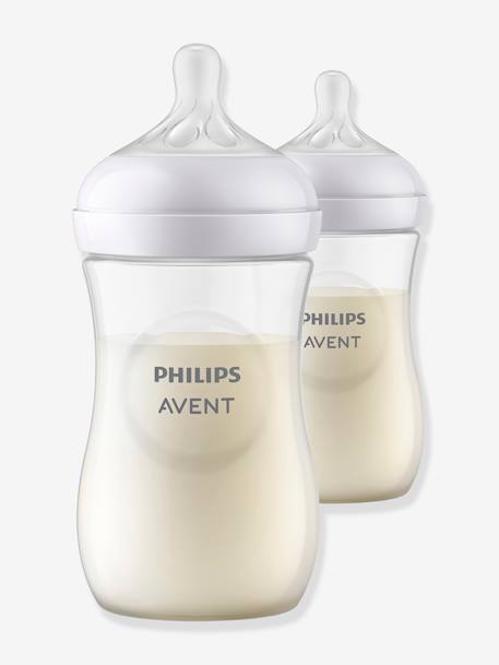 Lote de 2 biberões de 260 ml, da Philips AVENT Natural Response transparente 