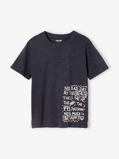 T-shirt com texto alusivo ao surf, para menino cinzento 