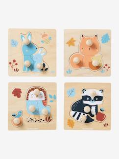Brinquedos-Lote de 4 puzzles botões, em madeira FSC®, Os Amigos da Floresta