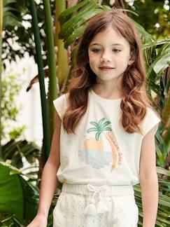 Menina 2-14 anos-T-shirt sem mangas, motivo verão, para menina