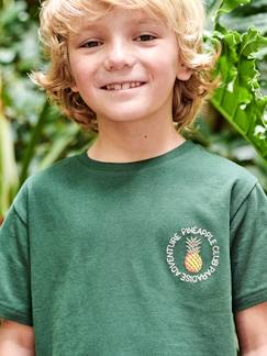 Menino 2-14 anos-T-shirt com ananás bordado no peito, para menino
