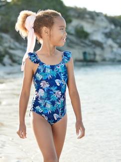Menina 2-14 anos-Fato de banho com estampado tropical, para menina