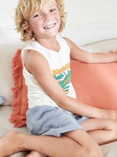 Menino 2-14 anos-Pijama skate, em gaze puro algodão, para menino